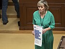 Poslankyn ANO Jana Mraková Vildumetzová na schzi k migranímu paktu