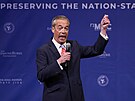 Nigel Farage hovoí bhem konference konzervativních a nacionalistických...