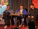 Ondej Kania, Michael Rabuic a Jakub Dkan. Hosté talkshow První dotek LIVE