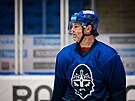 Rytí�i Kladno, trénink p�ed bará�í se Vsetínem. Jaromír Jágr.