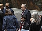 Generální tajemník OSN Antonio Guterres bhem mimoádného zasedání RB OSN (14....