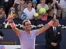Rafael Nadal slaví výhru v prvním kole turnaje v Barcelon.