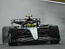 Lewis Hamilton z Mercedesu v kvalifikaci sprintu na Velké cen íny F1.