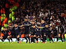 Radost fotbalist Realu Madrid po úspném penaltovém rozstelu ve tvrtfinále...