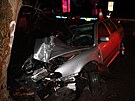 Osobní auto bouralo ve Vrchovinách do stromu. (11. bezna 2024)