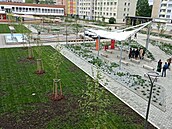Obnovené námstí na eskobudjovickém sídliti Vltava (duben 2024)