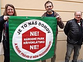 Protest proti plánovanému vyhláení Národního parku Kivoklátsko.