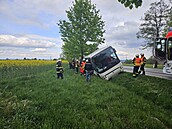 U Lišova havaroval autobus, řidiÄka mÄla pozitivn­ test na omamn© látky