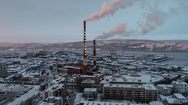 Pohled na Murmansk (14. ledna 2021)