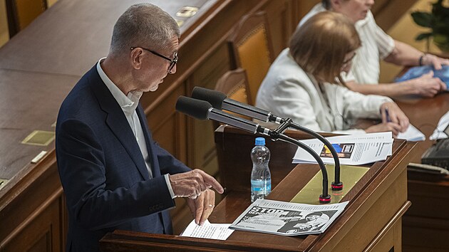 Andrej Babi (ANO) na mimodn schzi Poslaneck snmovny k Migranmu paktu. (18. dubna 2024)
