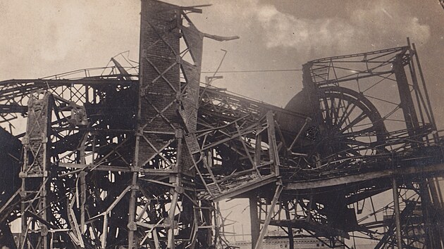 Nsledky srie vbuch v Dole Gabriela v dubnu 1924, tedy ped sto lety. (14. dubna 2024)