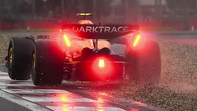 Lando Norris z McLarenu v kvalifikaci sprintu na Velk cen ny F1.
