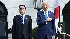 Americký prezident Joe Biden a japonský premiér Fumio Kiida v Bílém dom (10....