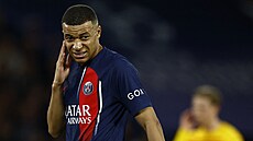 Kylian Mbappé z PSG b�hem utkání s Barcelonou.