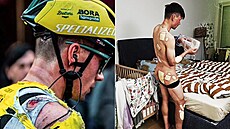 Slovinský cyklista Primo Rogli ukázal fotografie svého rozedeného tla
