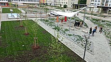 Obnovené námstí na eskobudjovickém sídliti Vltava (duben 2024)