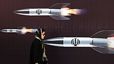 Centrum Teheránu zdobí billboardy oslavující íránské vzduné síly. (19. dubna...
