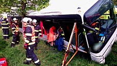 Nehoda autobusu u Liova v Jihoeském kraji. (17. dubna 2024)