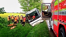 Nehoda autobusu u Liova v Jihoeském kraji. (17. dubna 2024)