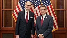 Premiér Petr Fiala jednal se �éfem americké Sn�movny reprezentant� Mikem...
