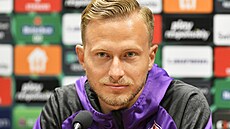 Antonín Barák z Fiorentiny na tiskové konferenci v Plzni