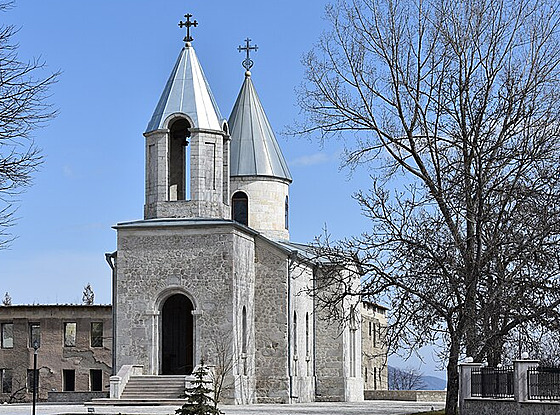Kostel svatého Jana Ktitele v ue v Náhorním Karabachu (7. bezna 2018)