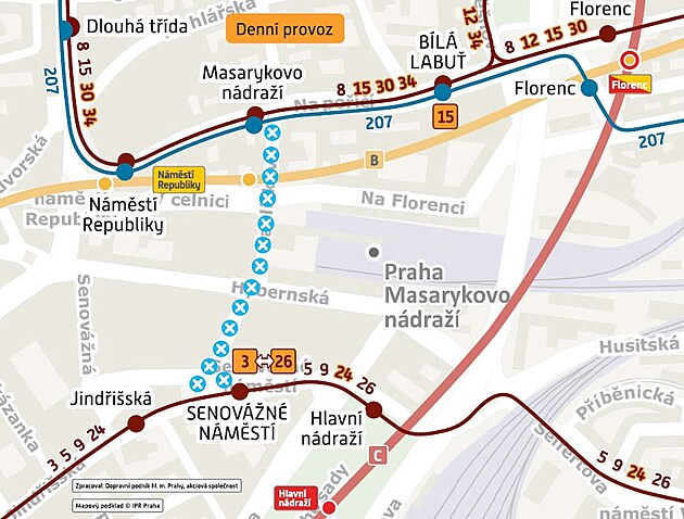 Oprava tramvajové trati v Dládné a Havlíkov ulici ovlivní dopravu v centru...