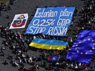 Staromstské námstí. Demonstrace na estonského plánu na podporu Ukrajiny (21....