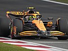Lando Norris z McLarenu bhem kvalifikace na Velkou cenu íny.