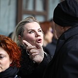 Leona Machlkov na poslednm rozlouen s Josefem Lauferem (25. dubna 2024).