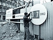 Odpoítávání dn do zahájení provozu v Praze. (1974)