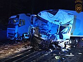 Noní nehoda tí kamion zastavila provoz na hlavním tahu na Slovensko u...