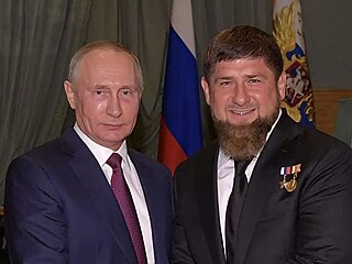 eenský vládce Ramzan Kadyrov a ruský prezident Vladimir Putin na archivním...