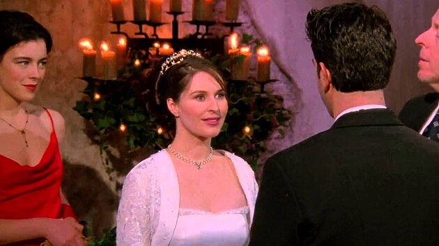 Olivia Williamsová, Helen Baxendale a David Schwimmer v seriálu Přátelé (2001)