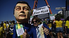 Demonstrace p�íznivc� bývalého brazilského prezidenta Jaira Bolsonara v Rio de...