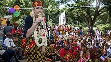 Lídryn francouzské krajní pravice Marine Le Penová navtívila ostrov Mayotte....