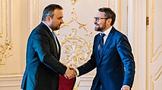 Ministr práce a sociálních v�cí a p�edseda KDU-�SL Marian Jure�ka dorazil na...