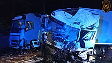 Noní nehoda tí kamion zastavila provoz na hlavním tahu na Slovensko u...