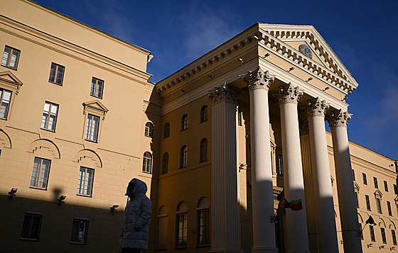 Úst�edí Výboru b�loruské tajné slu�by KGB v Minsku (14. února 2023)