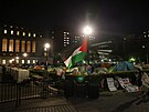 Na Kolumbijské univerzit v New Yorku pokraují protesty na podporu Palestiny....