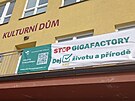 Transparent umstn na kulturnm dom v Doln Lutyni na Karvinsku. (30. dubna...