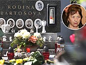 Rodinný hrob ve Frentát pod Radhotm, kde je i portrét Ivety Bartoové. V...