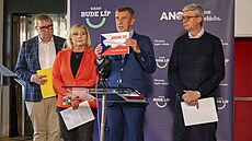 Pedstavitelé stínové vlády hnutí ANO jednali ve Zlín. Na snímku Andrej Babi,...