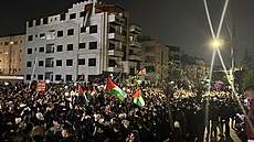 Propalestinská demonstrace v jordánském Ammánu (26. bezna 2024)