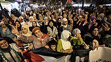 Protiizraelská demonstrace v marocké Casablance (6. dubna 2024)