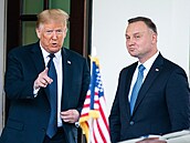 Donald Trump a polský prezident Andrzej Duda pi setkání v Bílém dom (24....