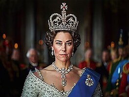 Princezna z Walesu je zde v roce 2054 vyobrazena se svýma pronikavýma oíkov...