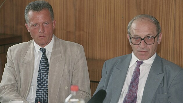 Miroslav Macek (vlevo) a Jan Strsk na snmku z roku 1996.