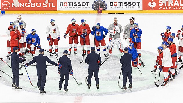 Hokejová reprezentace trénovala v Praze potetí ped domácím MS.
