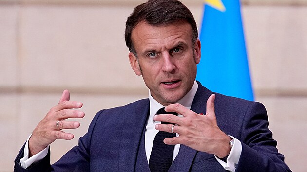 Francouzský prezident Emmanuel Macron hovoí v Elysejském paláci v Paíi. (30....